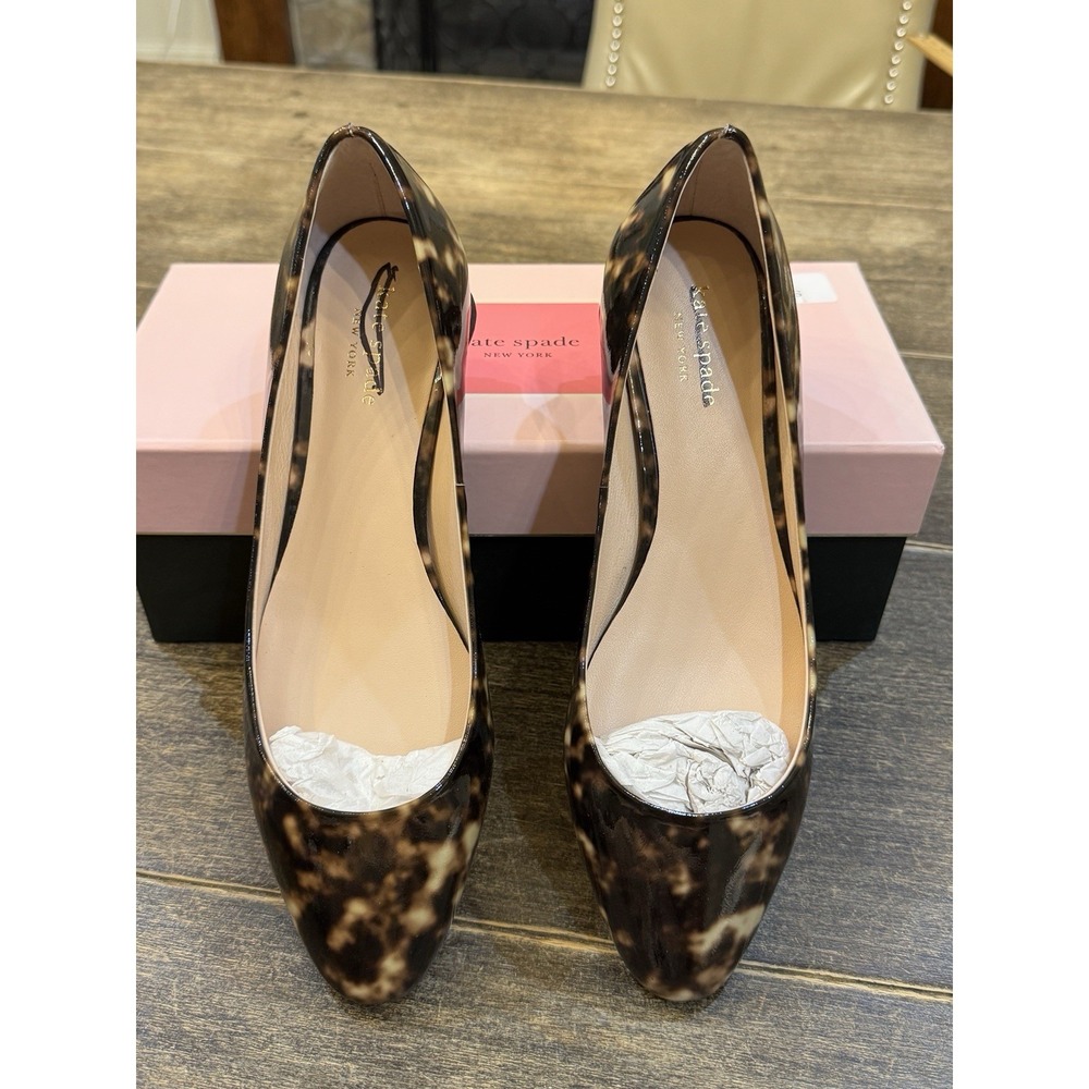 NEW Kate Spade New York Fallyn Tortoise Fur Leather Ballet Flats Womens Size 9 - Picture 2 of 12